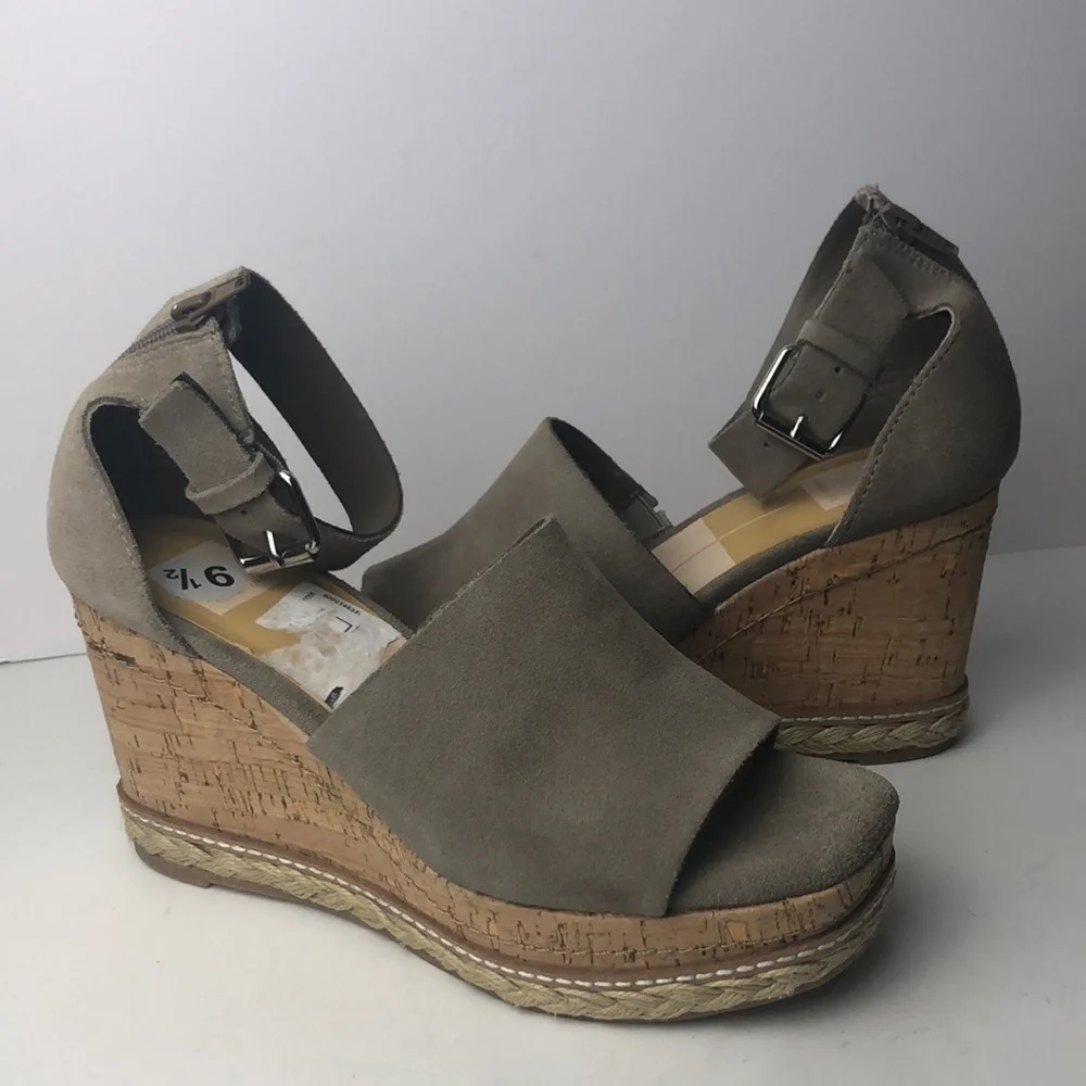 Dolce Vita Otto Espadrille Peep Toe Wedges Sandals 9.5